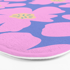 Retro Daisy - Very Peri, Pink, Cream, turquoise  Bath Mat Gallery Image 3