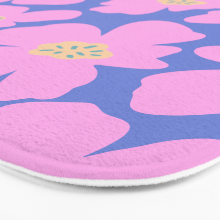 Retro Daisy - Very Peri, Pink, Cream, turquoise  Bath Mat Gallery Image 3