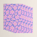 Retro Daisy - Very Peri, Pink, Cream, turquoise  Wrapping Paper Gallery Image 3
