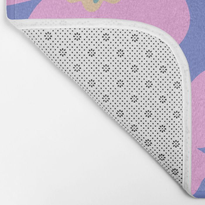 Retro Daisy - Very Peri, Pink, Cream, turquoise  Bath Mat Gallery Image 2