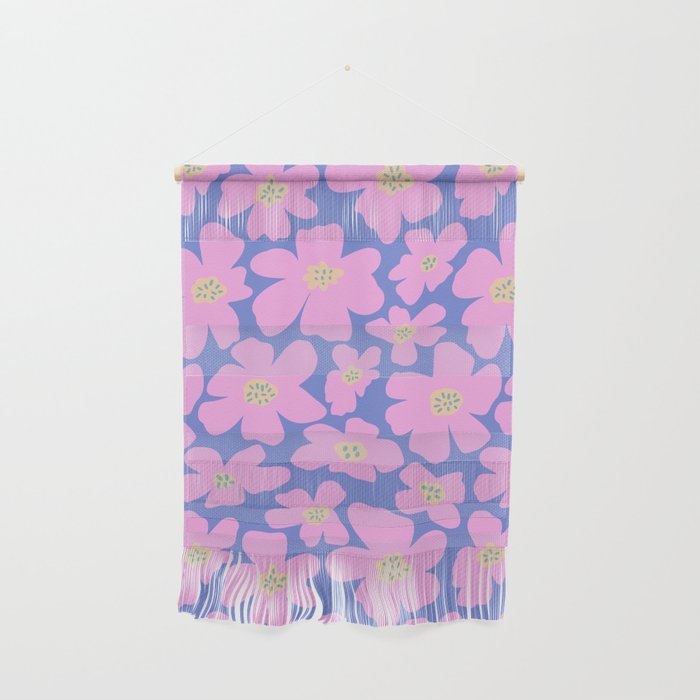 Retro Daisy - Very Peri, Pink, Cream, turquoise  Wall Hanging Gallery Image 1