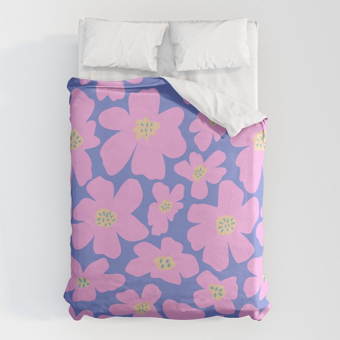 Retro Daisy - Very Peri, Pink, Cream, turquoise  Duvet Cover Gallery Image 6