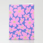 Retro Daisy - Very Peri, Pink, Cream, turquoise  Stationery Card Gallery Image 2