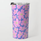 Retro Daisy - Very Peri, Pink, Cream, turquoise  Travel Mug Gallery Image 3
