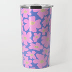 Retro Daisy - Very Peri, Pink, Cream, turquoise  Travel Mug Gallery Image 1