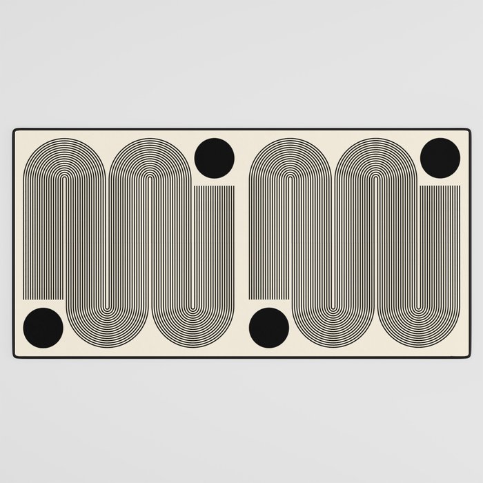Abstraction_LINE_BLACK_DOT_VISUAL_ART_Minimlism_001A Desk Mat Gallery Image 3