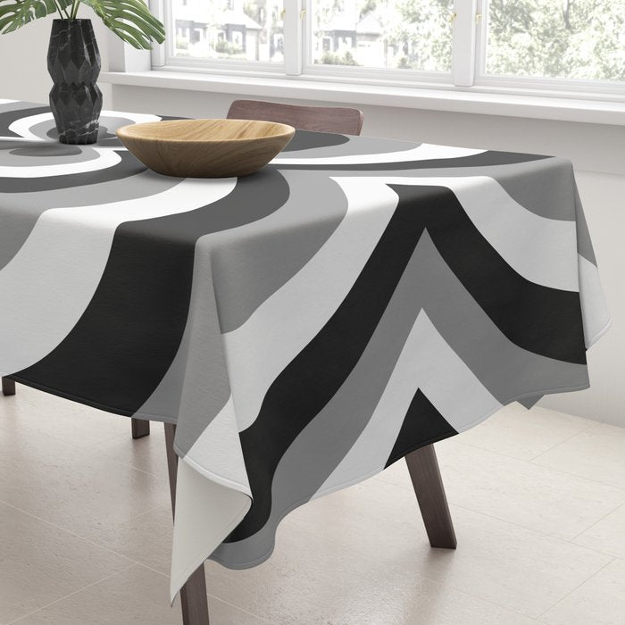 Retro 70s Butterfly in Black & White Tablecloth Gallery Image 3