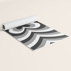 Retro 70s Butterfly in Black & White Yoga Mat Gallery Image 2