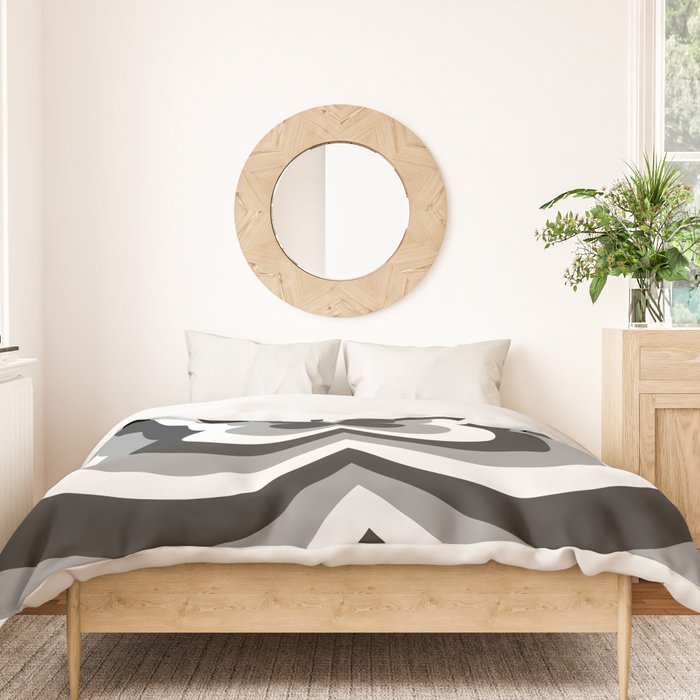 Retro 70s Butterfly in Black & White Duvet Cover Gallery Image 3