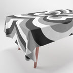 Retro 70s Butterfly in Black & White Tablecloth Gallery Image 1