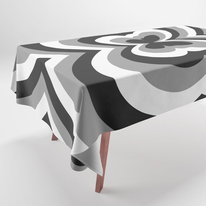 Retro 70s Butterfly in Black & White Tablecloth Gallery Image 1