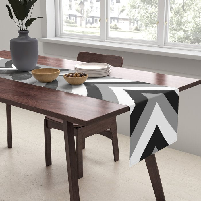 Retro 70s Butterfly in Black & White Table Runner Gallery Image 2