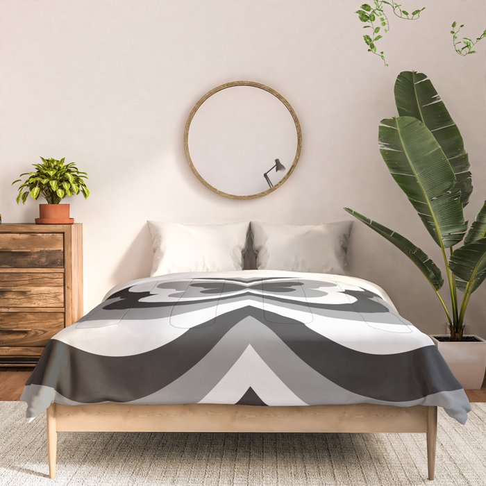 Retro 70s Butterfly in Black & White Comforter Gallery Image 3