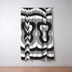 Retro 70s Butterfly in Black & White Window Curtain Gallery Image 3