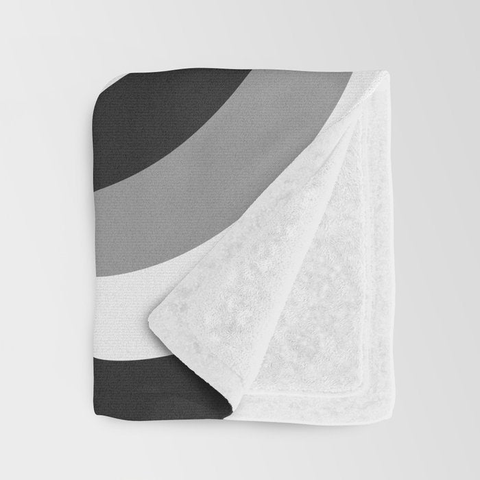 Retro 70s Butterfly in Black & White Throw Blanket Gallery Image 3