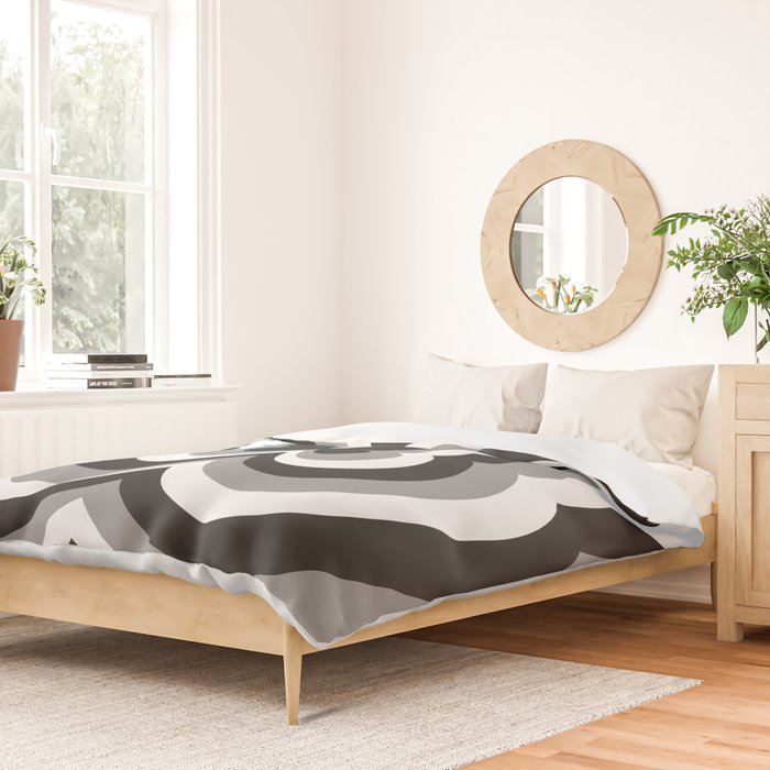 Retro 70s Butterfly in Black & White Duvet Cover Gallery Image 2