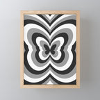 Retro 70s Butterfly in Black & White Mini Art Print Gallery Image 1