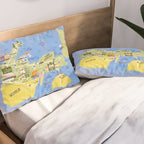 Map of Northern Michigan - Pasty Tour in Peach Pillow Sham Gallery Image 2