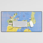 Map of Northern Michigan - Pasty Tour in Peach Desk Mat Gallery Image 1