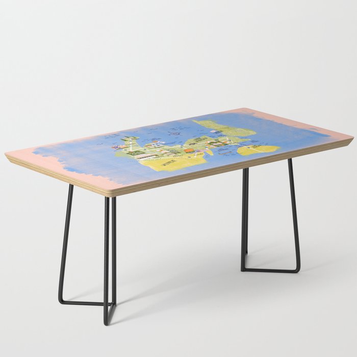 Map of Northern Michigan - Pasty Tour in Peach Coffee Table Gallery Image 1