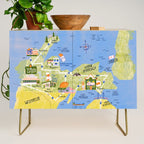 Map of Northern Michigan - Pasty Tour in Peach Credenza Gallery Image 1