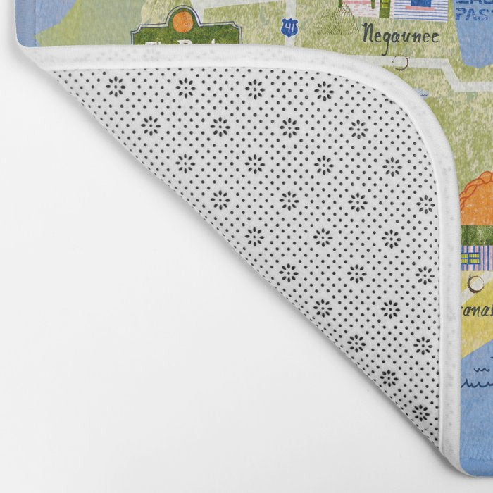 Map of Northern Michigan - Pasty Tour in Peach Bath Mat Gallery Image 2