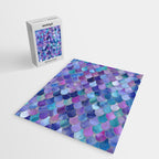 Mermaid Scales Art, Purple, Pink, Teal, Blue, Green Jigsaw Puzzle Gallery Image 2