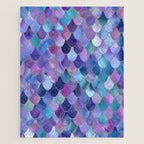 Mermaid Scales Art, Purple, Pink, Teal, Blue, Green Jigsaw Puzzle Gallery Image 1
