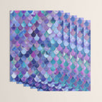 Mermaid Scales Art, Purple, Pink, Teal, Blue, Green Wrapping Paper Gallery Image 3