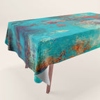 Aztec Turquoise Stone Abstract Texture Design Art Tablecloth Gallery Image 1