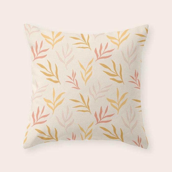 Soft branches Throw Pillow Gallery Image 1