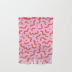 Pink line doodle squiggle pattern Wall Hanging Gallery Image 1