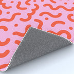 Pink line doodle squiggle pattern Rug Gallery Image 4