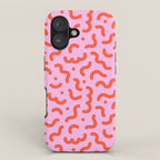 Pink line doodle squiggle pattern iPhone Case Gallery Image 1