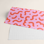 Pink line doodle squiggle pattern Wrapping Paper Gallery Image 2