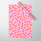 Pink line doodle squiggle pattern Wrapping Paper Gallery Image 1