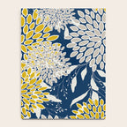 Floral Leaves and Blooms, Navy Blue, Yellow, Beige Notebook Gallery Image 4
