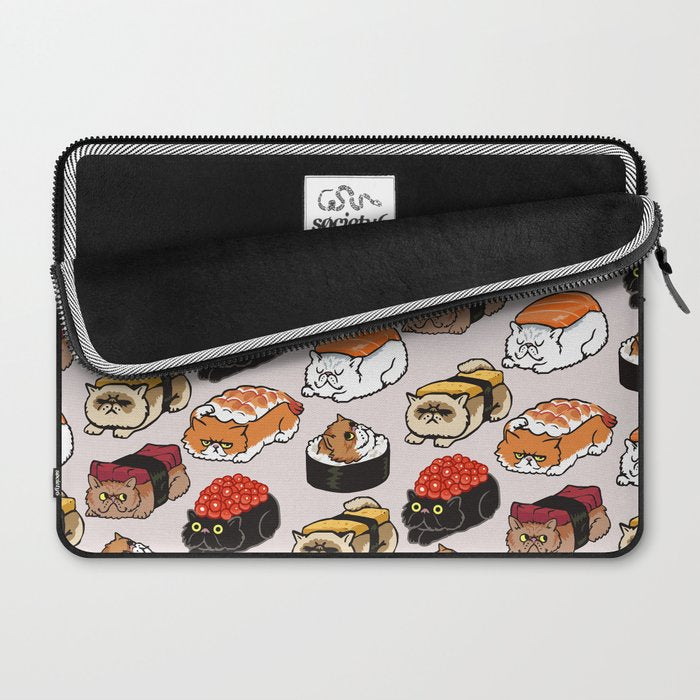 Sushi Persian Cat Laptop Sleeve Gallery Image 2