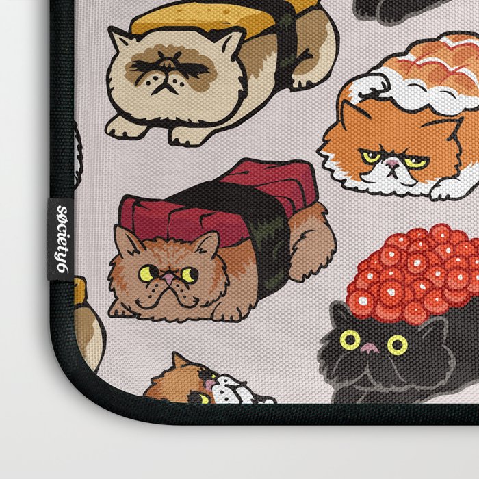 Sushi Persian Cat Laptop Sleeve Gallery Image 3