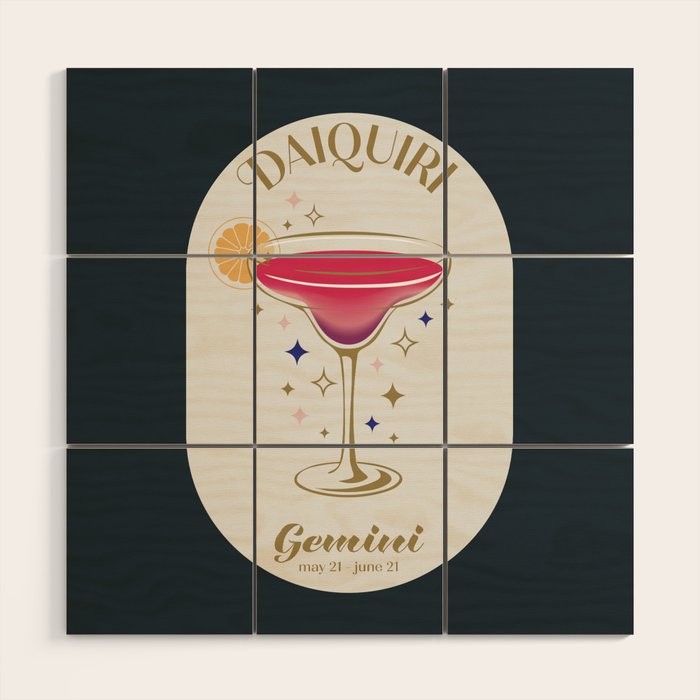 Daiquiri Cocktail Zodiac Sign Wood Wall Art Gallery Image 1