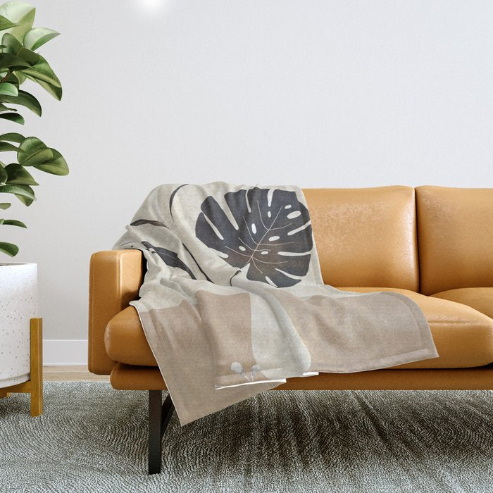 Monstera Decoration Throw Blanket Gallery Image 1