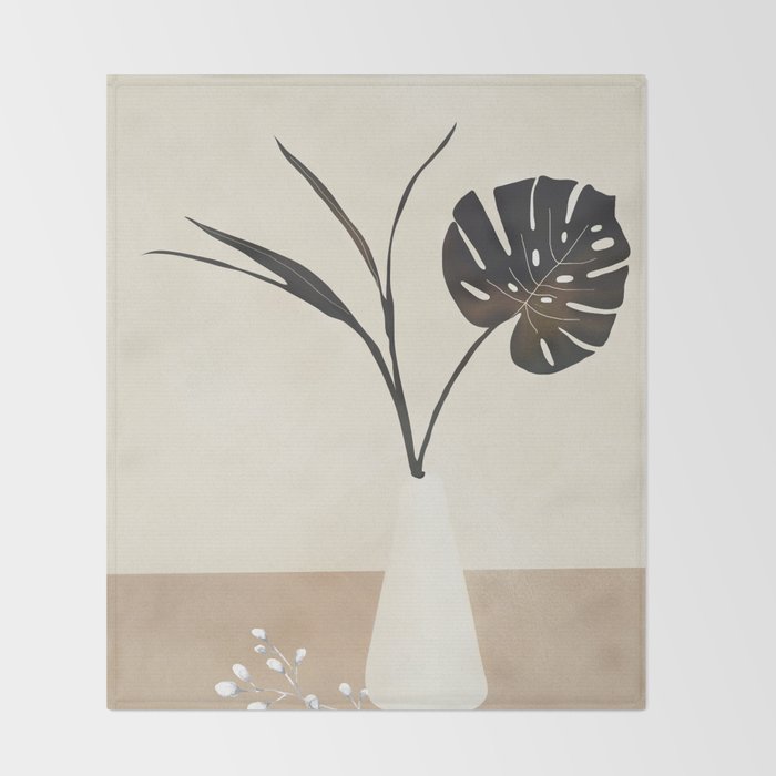 Monstera Decoration Throw Blanket Gallery Image 2