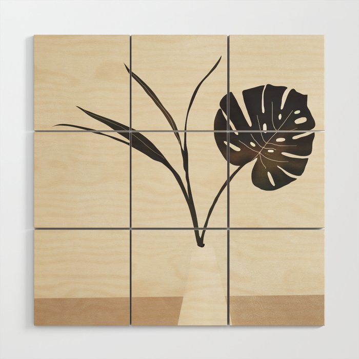 Monstera Decoration Wood Wall Art Gallery Image 1