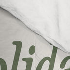 Happy Holidays Muted Green On Cream Comforter Gallery Image 4