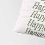 Happy Holidays Muted Green On Cream Pillow Sham Gallery Image 4