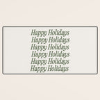 Happy Holidays Muted Green On Cream Desk Mat Gallery Image 3