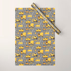 Construction Trucks on Gray Wrapping Paper Gallery Image 1