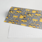 Construction Trucks on Gray Wrapping Paper Gallery Image 2