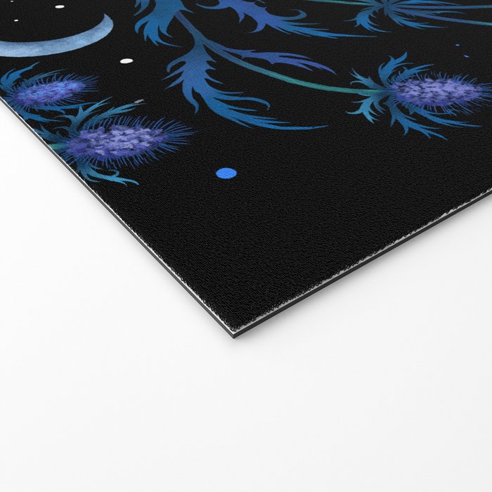Blue Thistle & Cat Welcome Mat Gallery Image 2