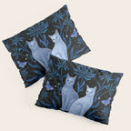 Blue Thistle & Cat Pillow Sham Gallery Image 3